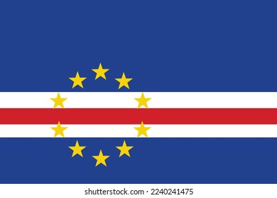 National flag of Cape Verde. Vector illustration.