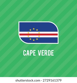 Bandeira nacional de Cabo Verde. Ilustração vetorial.