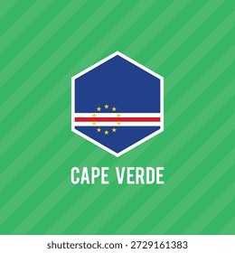 Bandeira nacional de Cabo Verde. Ilustração vetorial.