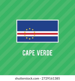 Bandeira nacional de Cabo Verde. Ilustração vetorial.