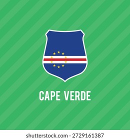 Bandeira nacional de Cabo Verde. Ilustração vetorial.