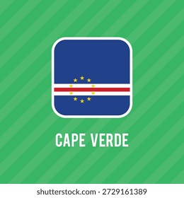 Bandeira nacional de Cabo Verde. Ilustração vetorial.