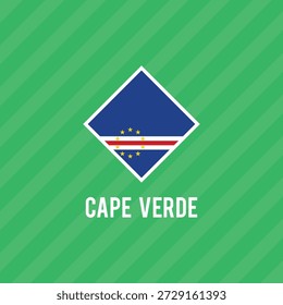 Bandeira nacional de Cabo Verde. Ilustração vetorial.