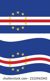 the national flag of Cape Verde. Cape Verde flag waving. flat style.