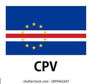 The national flag of the Cape Verde. West Africa.
