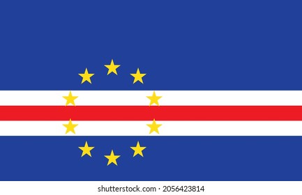 The national flag of Cape verde,Five unequal horizontal bands ,original and simple flag.  isolated vector image in official colors and Proportion Correctly illustration 