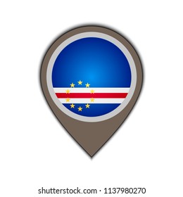 National flag of cape-varde  with reflections. Tag to position