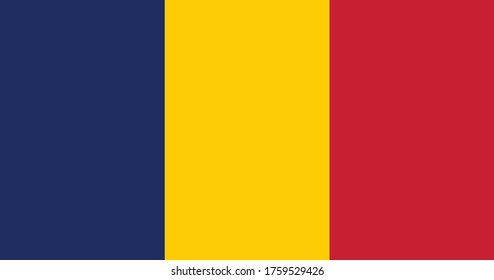 National flag of Chad. Vector illustration, Vector of chad flag. EPS, Vector, illustration.
