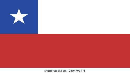 National flag of Chile. Rectangular flag. Vector illustration