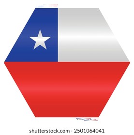 National Flag of Chile. Republic of Chile flag in polygon shape. South American Country. Chilean flags isolated on white background. Editable vector EPS available