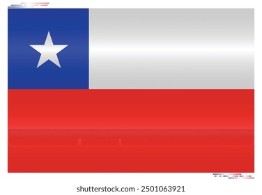 National Flag of Chile. Republic of Chile flag in Rectangle shape. South American Country. Chilean flags isolated on white background. Editable vector EPS available