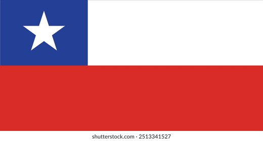 The National flag of Chile vector flat design , digital graphics design