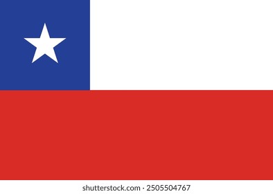 National flag of Chile. Chile flag. Vector illustration.