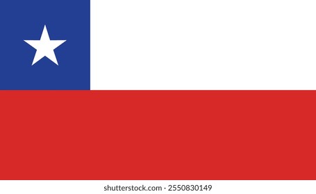 Bandeira nacional do Chile. Ilustração vetorial