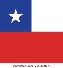 Bandeira nacional do Chile. Ilustração vetorial