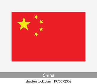 National Flag of China. Chinese Country Flag. People's Republic of China Detailed Banner. EPS Vector Illustration Cut File svg