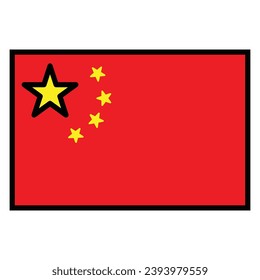Nationalflagge China Symbol Vektor auf trendigem Design