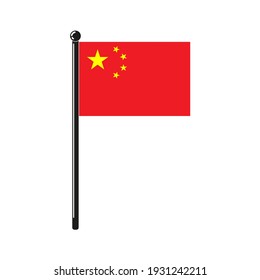 national flag of China in the original colours and proportions on the stick(2:3)