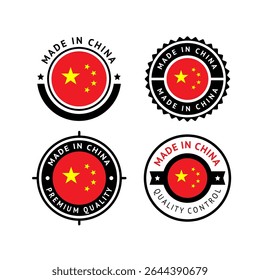 National flag of the China, set flat vector icons