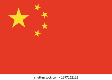 National Flag Of China. Vector Illustration.