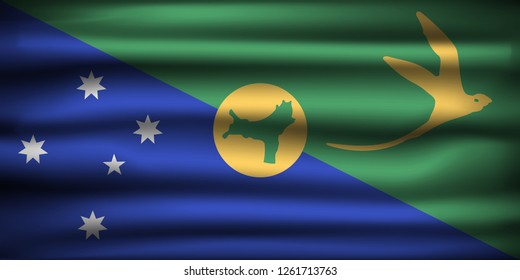 National Flag of Christmas Island CX. Front view, official colors and correct proportion. Realistic vector illustration.