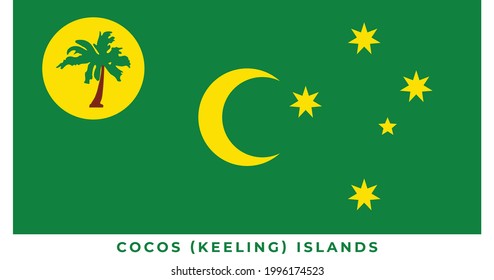 The national flag of Cocos (Keeling) Islands. Vector illustration of Cocos (Keeling) Islands, Vector of Cocos (Keeling) Islands flag.