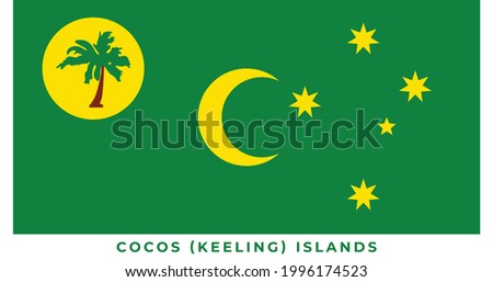 The national flag of Cocos (Keeling) Islands. Vector illustration of Cocos (Keeling) Islands, Vector of Cocos (Keeling) Islands flag.