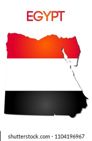 national flag color of Egypt in map gradient design
