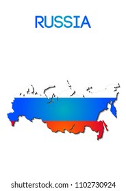 national flag color in map of Russian Federation 