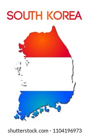 national flag color of South Korea in map gradient design
