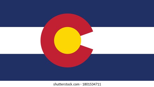 National flag of Colorado. Vector illustration, Vector of Colorado flag. EPS, Vector, illustration.