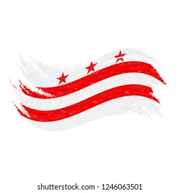 National Flag Of Columbia, Designed Using Brush Strokes Isolated On A White Background. Vector Illustration. Use For Brochures, Printed Materials, Logos, Independence Day.
