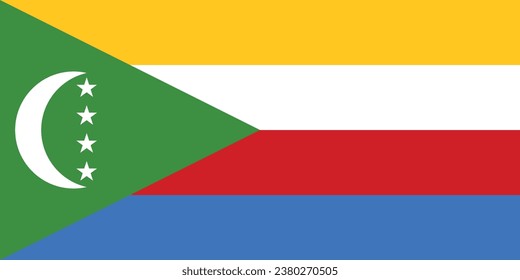 National flag of Comoros that can be used for celebrating Comoros national days. Vector illustration