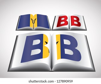 National Flag concept of Barbados. Editable vector format.