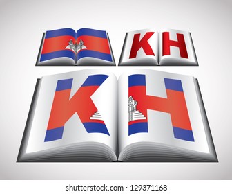 Nationales Flaggenkonzept Kambodschas. Bearbeitbares Vektorformat.