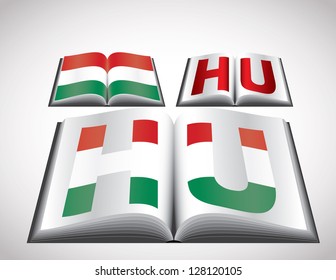Concepto de bandera nacional de Hungría. Formato vectorial editable.