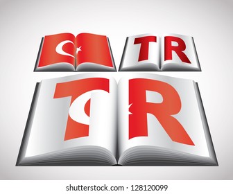 Conceito de bandeira nacional da Turquia. Formato de vetor editável.