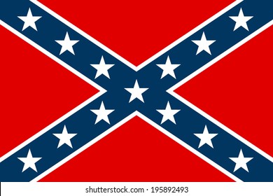 National flag of the Confederate States of America - vector illustration.