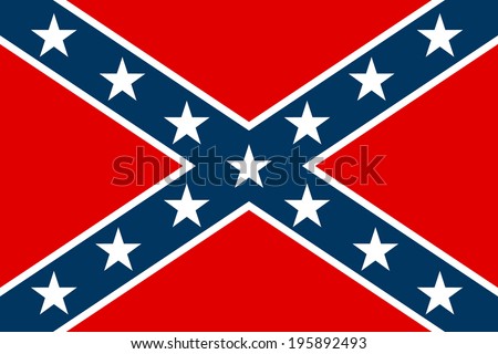 National flag of the Confederate States of America - vector illustration. Foto stock © 