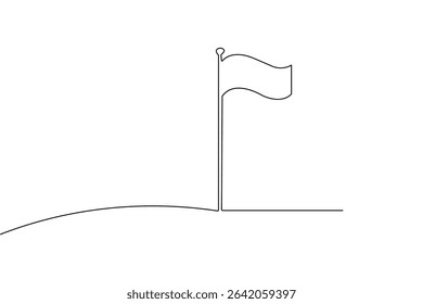 National flag continuous one line drawing minimalist outline vector art