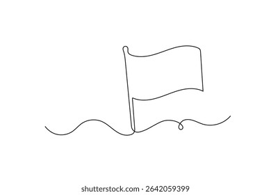 National flag continuous one line drawing minimalist outline vector art