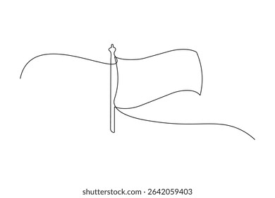 National flag continuous one line drawing minimalist outline vector art