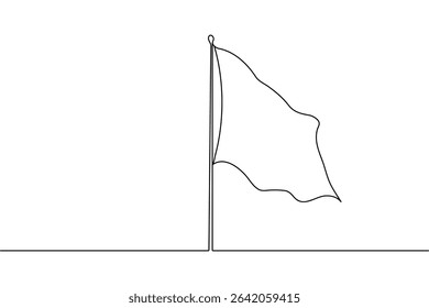 National flag continuous one line drawing minimalist outline vector art