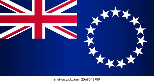 National flag of the Cook Islands. Vector element