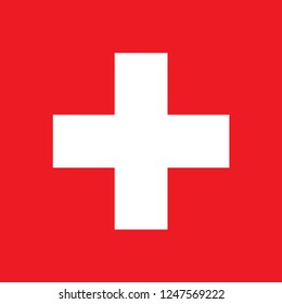 National flag correctly designed to specifications, Switzerland