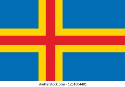 National flag correctly designed to specifications, Aland Islands