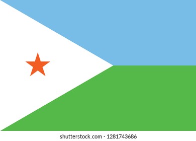 National flag correctly designed to specifications, Djibouti
