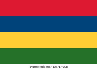 National flag correctly designed to specifications, Mauritius