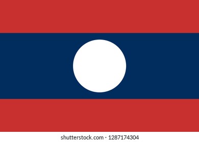 National flag correctly designed to specifications, Laos