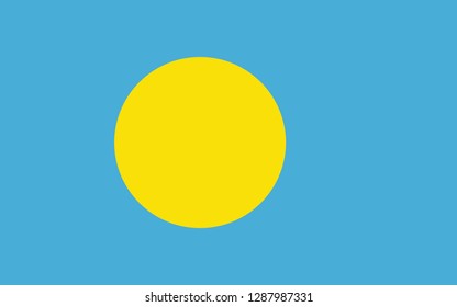 National flag correctly designed to specifications, Palau